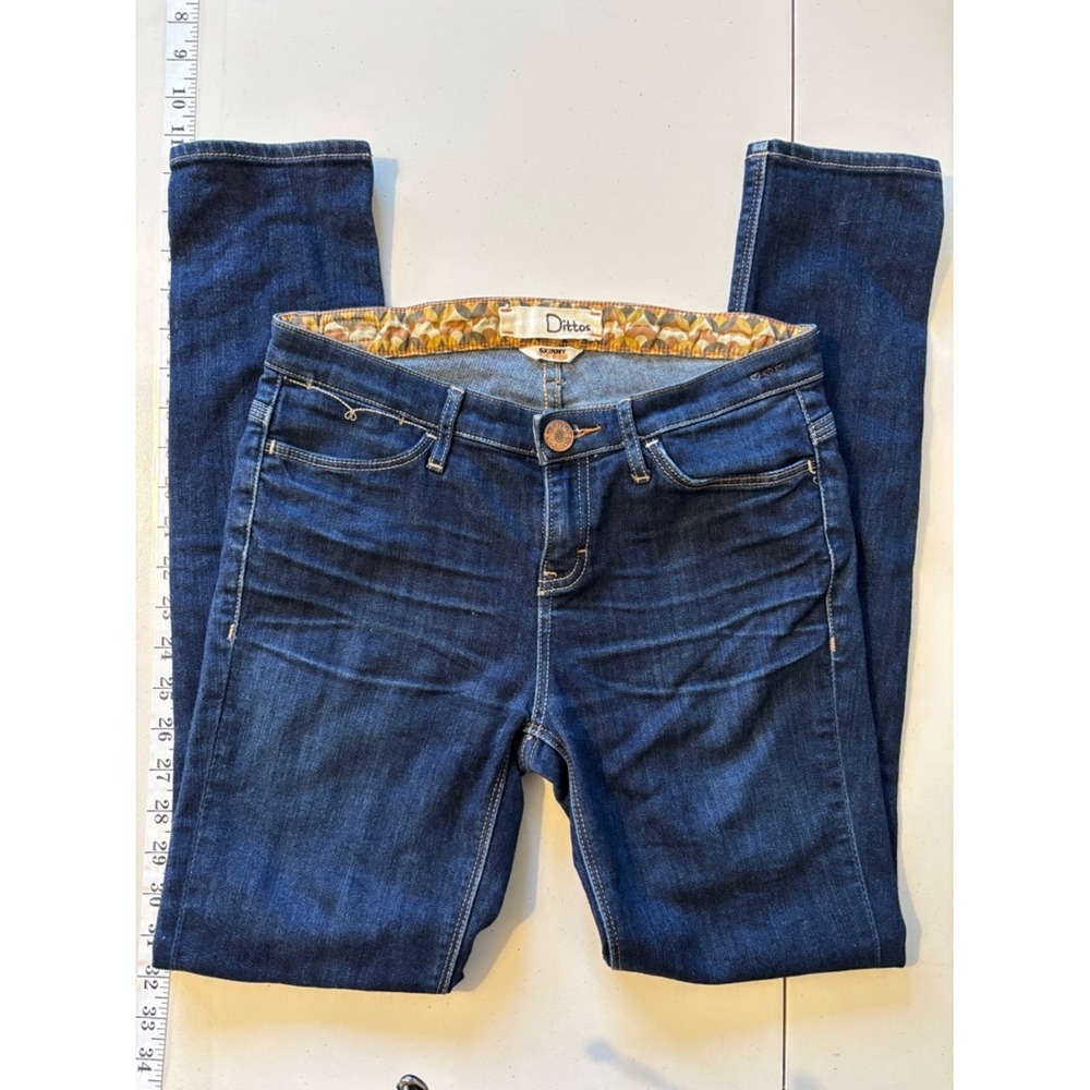 Dittos Skinny Jean Size 25 Dark Indigo Embroidered Elevated Casual Western Ranch
